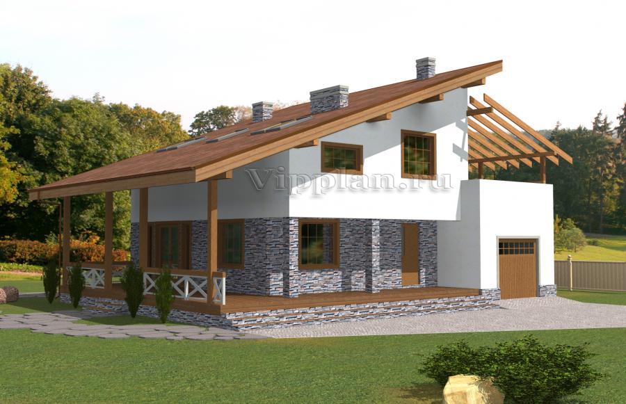 Дом с мансардой, подвалом, гаражом, террасами