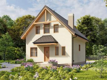 Одноэтажный  дом с мансардой