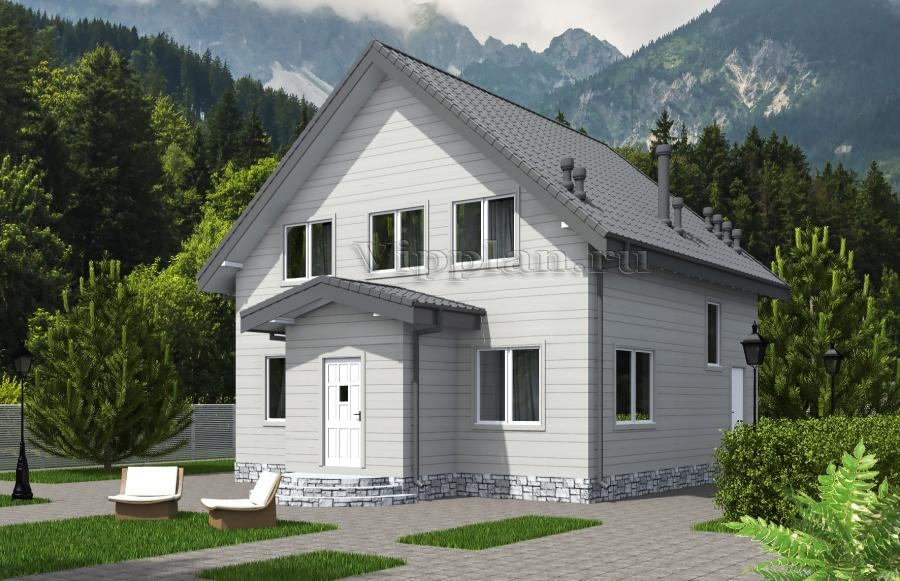 Одноэтажный жилой дом с мансардой.