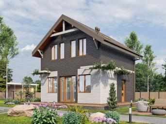 Одноэтажный жилой дом с мансардой