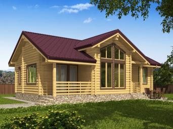 Одноэтажный дом с террасой, тремя спальнями.