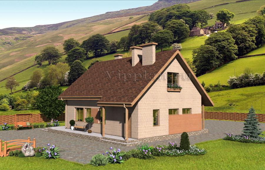 Дом с мансардой, гаражом, террасой и балконом